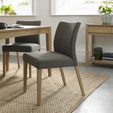 Bergen Oak Uph Chair - Black Gold Fabric (Pair)