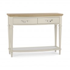 Montreux Pale Oak & Antique White Console Table With Drawers