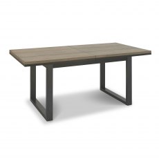 Tivoli Weathered Oak 6-8 Seater Table & 8 Indus Cantilever Chairs in Dark Grey Fabric