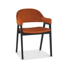 Camden Peppercorn Upholstered Arm Chair in a Rust Velvet Fabric (Pair)