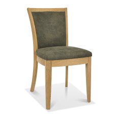 Chester Oak Upholstered Chair - Mocha Fabric (Pair)