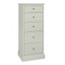 Premier Collection Ashby Soft Grey 5 Drawer Tall Chest