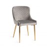 Gallery Collection Cezanne - Grey Velvet Fabric Chairs with Gold Legs (Pair)