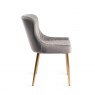 Gallery Collection Cezanne - Grey Velvet Fabric Chairs with Gold Legs (Pair)