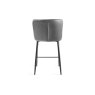 Gallery Collection Cezanne - Dark Grey Faux Leather Bar Stools with Black Legs (Pair)