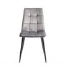 Gallery Collection Mondrian - Grey Velvet Fabric Chairs with Black Legs (Pair)