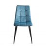 Gallery Collection Mondrian - Petrol Blue Velvet Fabric Chairs with Black Legs (Pair)