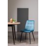 Gallery Collection Mondrian - Petrol Blue Velvet Fabric Chairs with Black Legs (Pair)