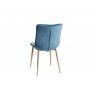 Gallery Collection Eriksen - Petrol Blue Velvet Fabric Chairs with Oak Effect Legs (Pair)