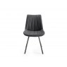 Gallery Collection Fontana - Dark Grey Faux Suede Fabric Chairs with Black Legs (Pair)