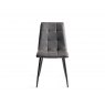 Gallery Collection Martini Clear Glass 6 Seater Table & 6 Mondrian Dark Grey Faux Leather Chairs