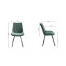 Signature Collection Indus Rustic Oak 4 Seater Table & 4 Fontana Green Velvet Chairs