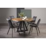 Signature Collection Indus Rustic Oak 4 Seater Table & 4 Fontana Grey Velvet Chairs