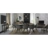 Gallery Collection Vintage Weathered Oak 6-8 Seater Table & 8 Dali Grey Velvet Chairs