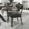 Bentley Designs Ellipse Fumed Oak 4 Seater Dining Set & 4 Uph Chairs- Old West Vintage- chair feature