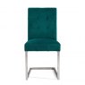Bentley Designs Tivoli Dark Oak 6-10 Seater Dining Set & 10 Upholstered Cantilever Chairs in Sea Green Velvet Fabric- chair f
