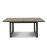 Bentley Designs Tivoli Weathered Oak 6-8 Seater Dining Set & 6 Indus Cantilever Chairs- Dark Grey Fabric- table front