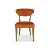 Ellipse Rustic Oak Upholstered Chair - Rust Velvet Fabric - front on