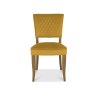 Bentley Designs Logan Rustic Oak Upholstered Chair- Mustard Velvet Fabric- front on