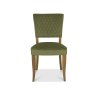 Bentley Designs Logan Rustic Oak Upholstered Chair- Cedar Velvet Fabric- front on