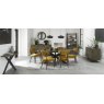 Ellipse Fumed Oak Upholstered Chair - Mustard Velvet Fabric - room