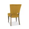 Bentley Designs Logan Fumed Oak Upholstered Chair- Velvet Mustard Fabric- back angle shot