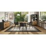 Signature Collection Emerson Rustic Oak & Peppercorn 4 Seater Circular Dining Table