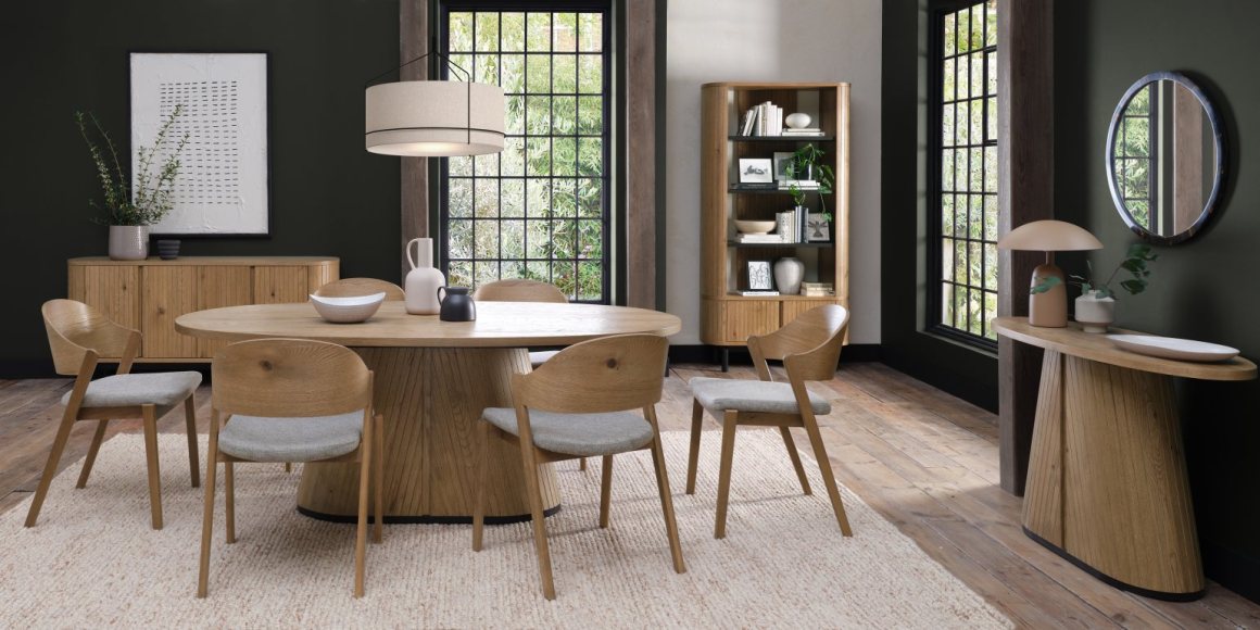 Vega Rustic Oak & Peppercorn Dining