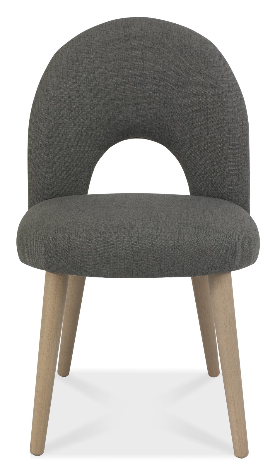 Dansk Scandi Oak Upholstered Chair Cold Steel Fabric Bentley