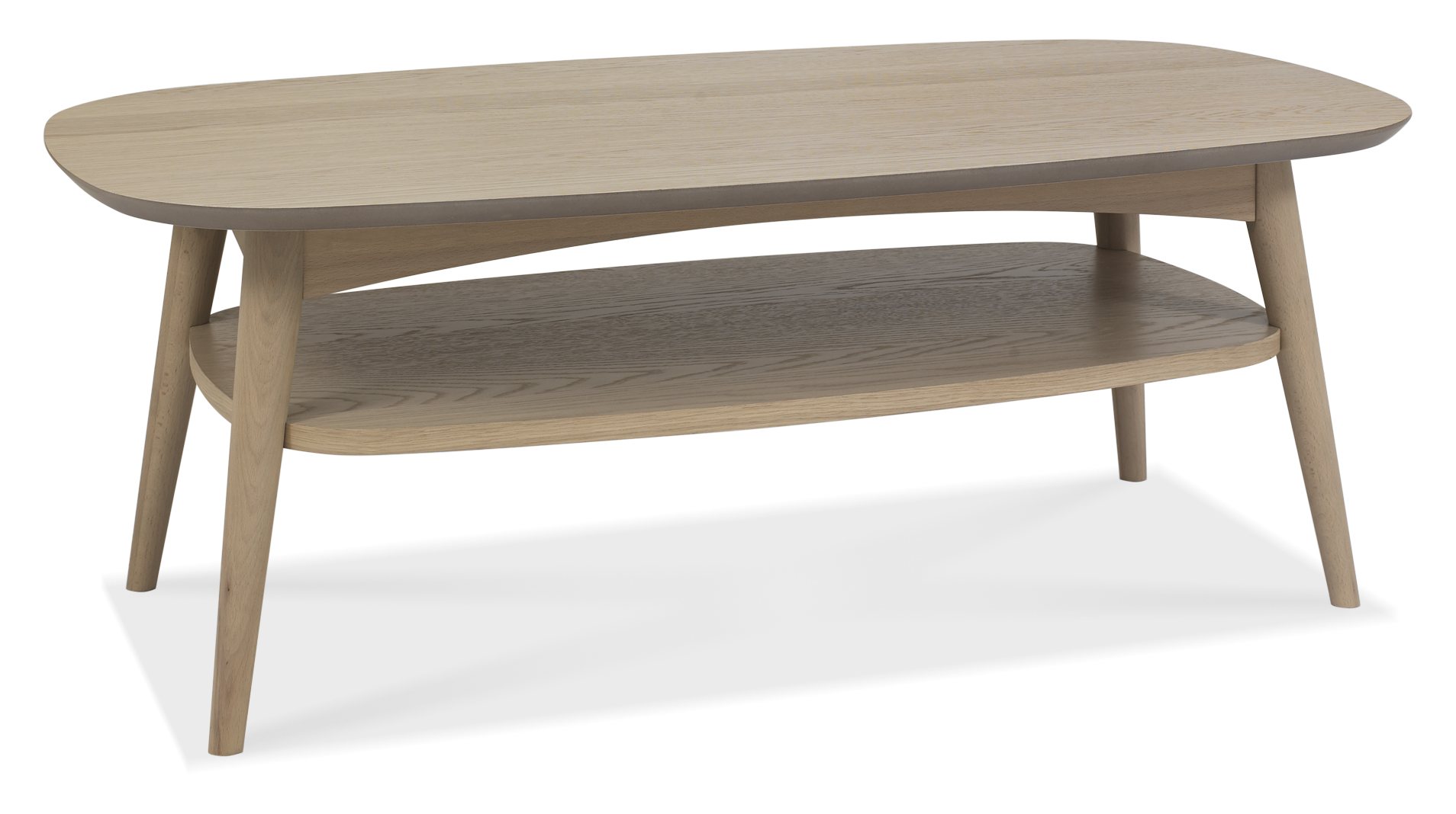 Dansk Scandi Oak Coffee Table With Shelf Living Room Bentley