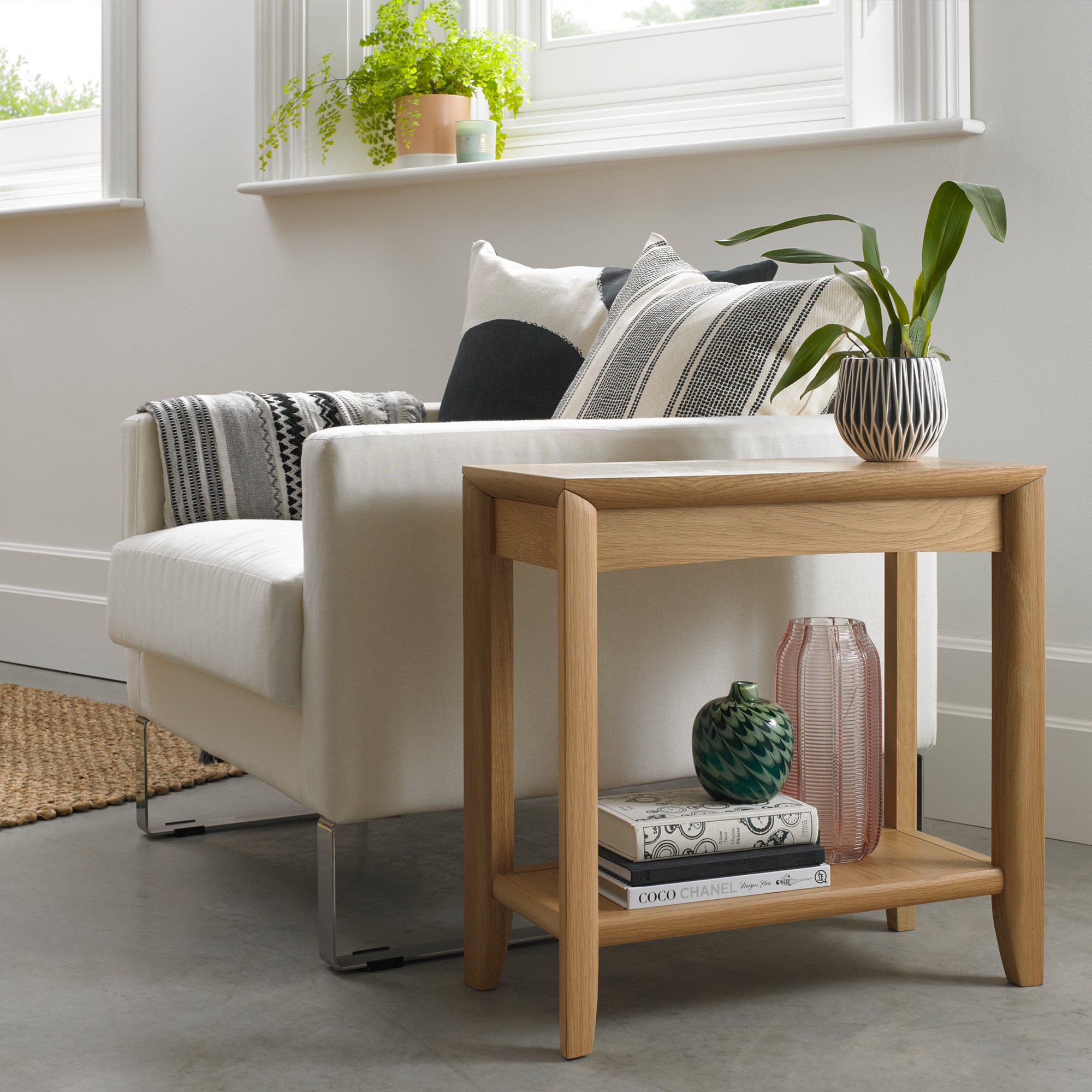 Bergen Oak Side Table  Living Room Furniture - Bentley Designs