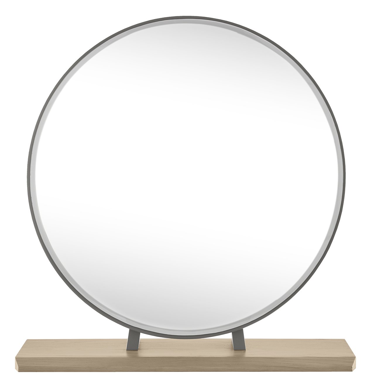 Brunel Scandi Oak & Dark Grey Vanity Mirror Bedroom Bentley Designs