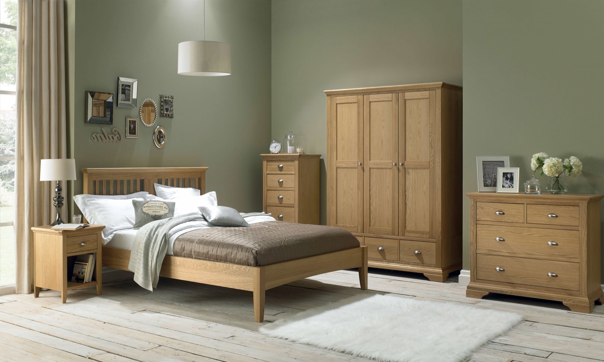 Hampstead Oak Vanity Mirror Bedroom Furniture Bentley Designs UK Ltd