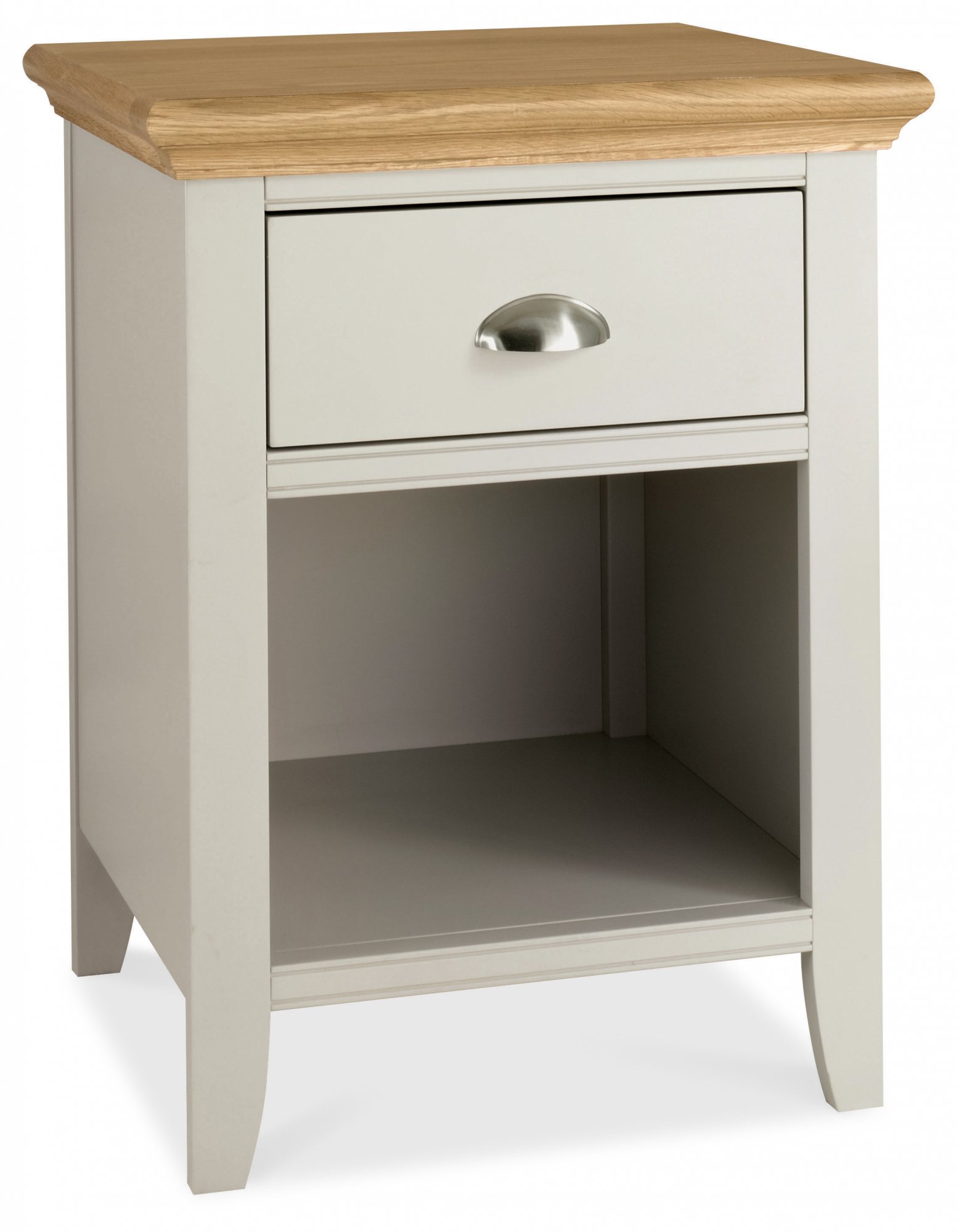 Hampstead Soft Grey & Pale Oak 1 Drawer Nightstand Bedroom Bentley