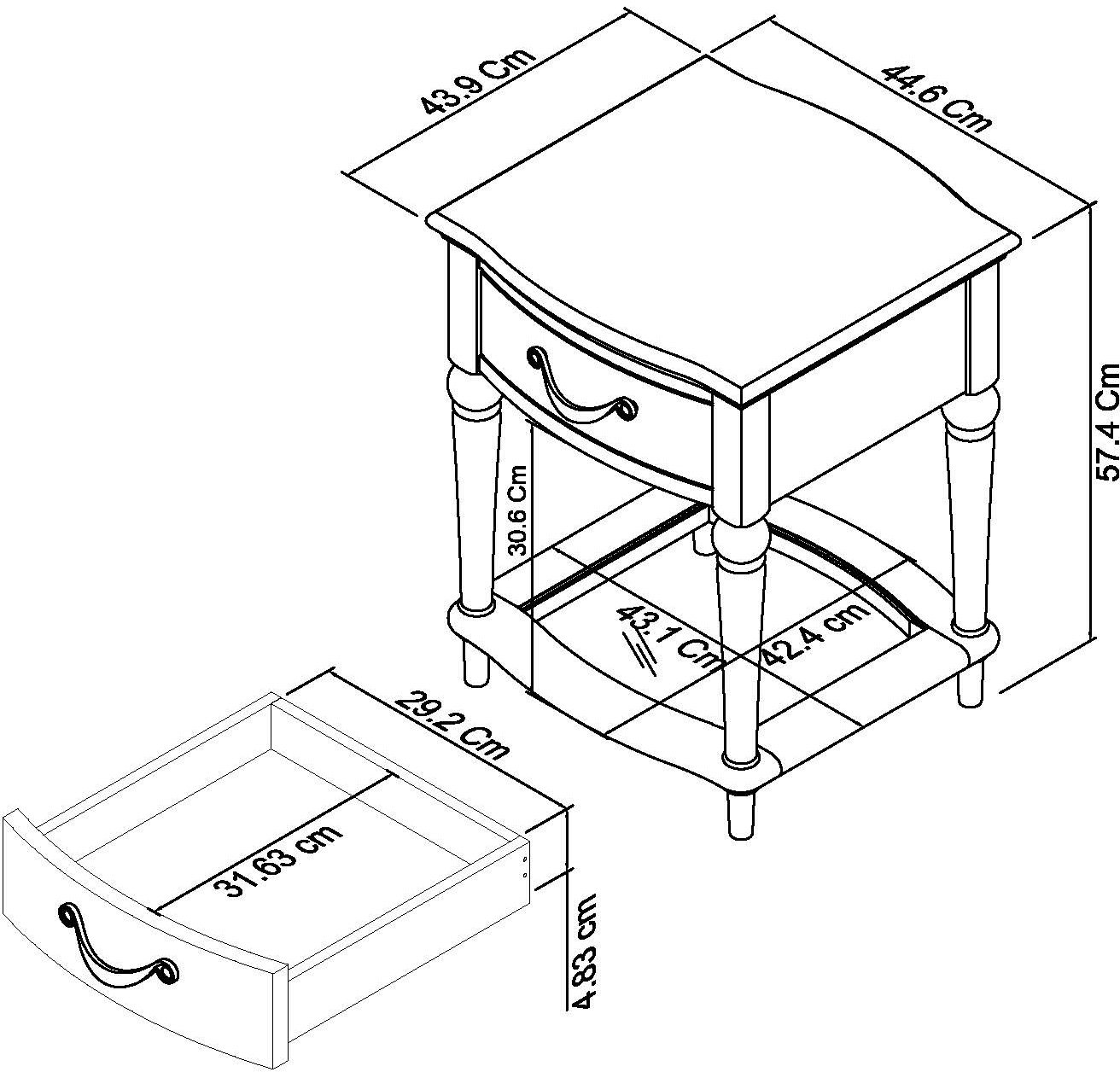 Montreux Grey Washed Oak & Soft Grey Lamp Table With Drawer Bentley
