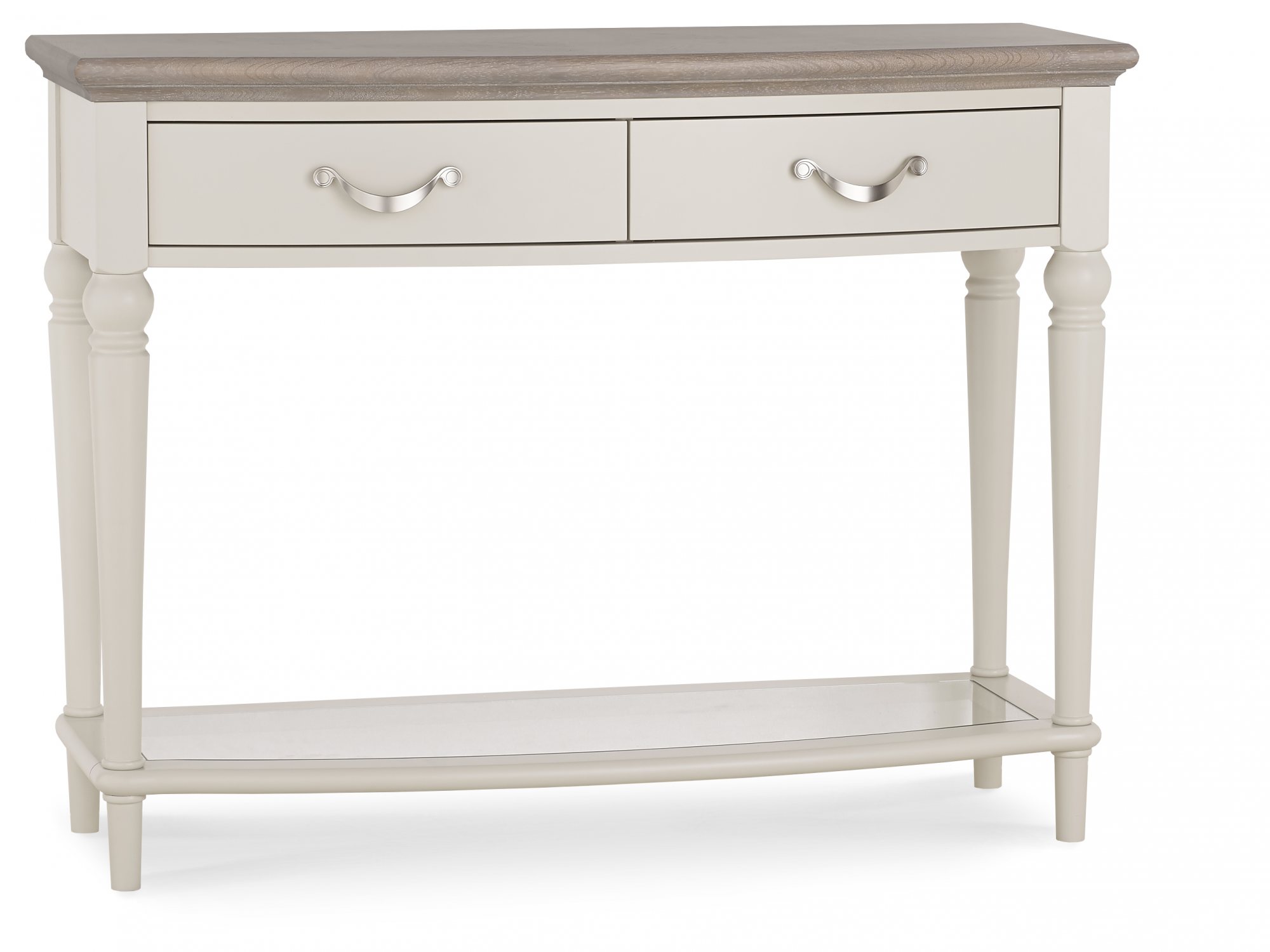 Montreux Grey Washed Oak & Soft Grey Console Table Bentley Designs UK Ltd