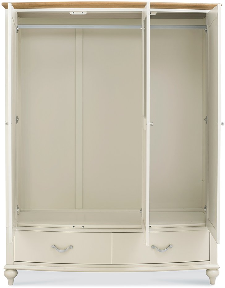 Premier Collection Montreux Pale Oak & Antique White Triple Wardrobe