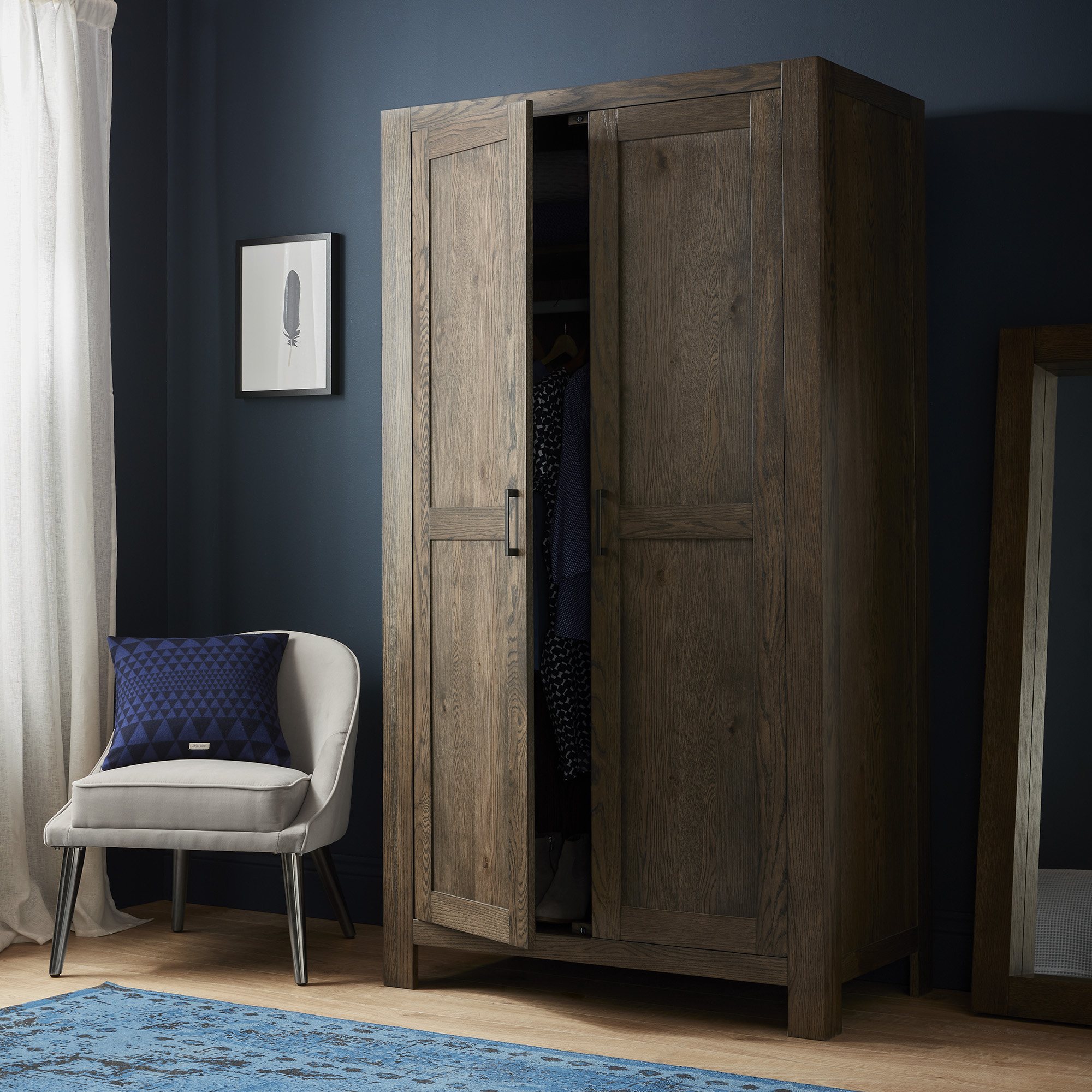 Turin Dark Oak Wardrobe Size Double Bentley Designs UK Ltd