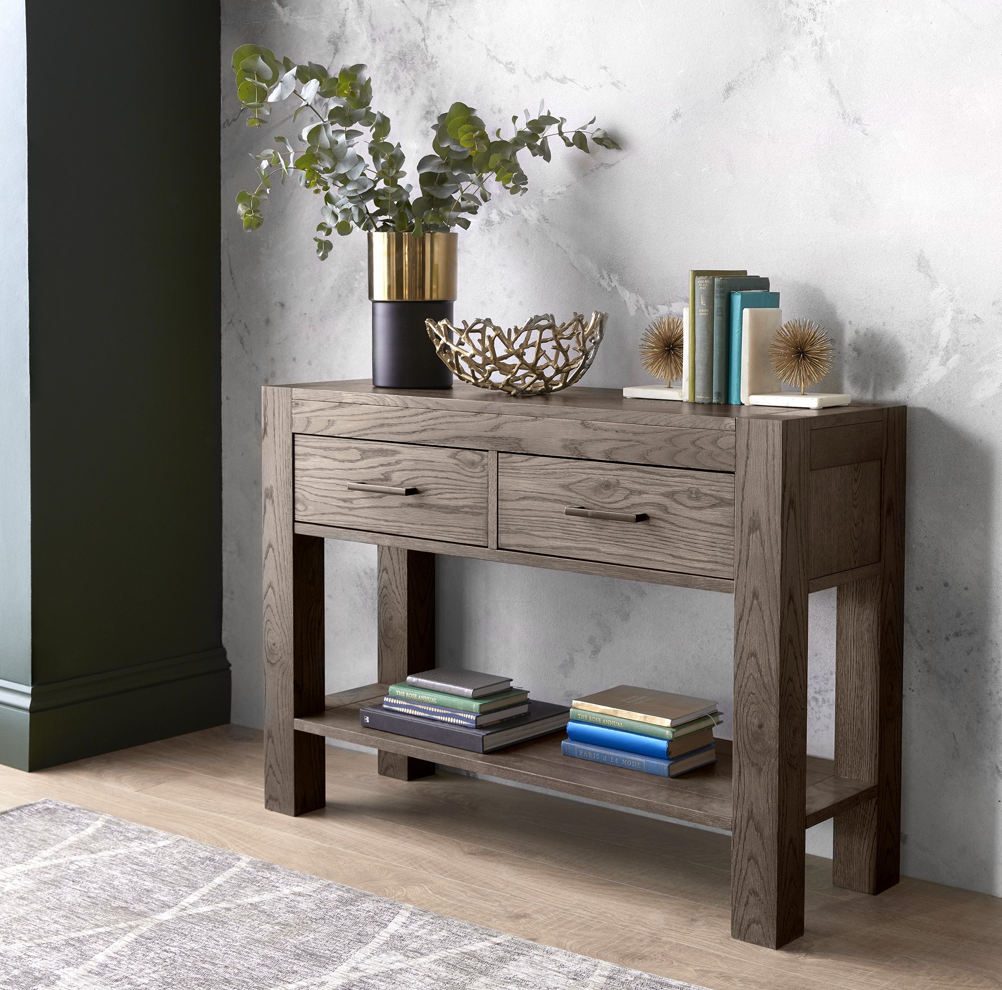 Premier Collection Turin Dark Oak Console Table Console Tables