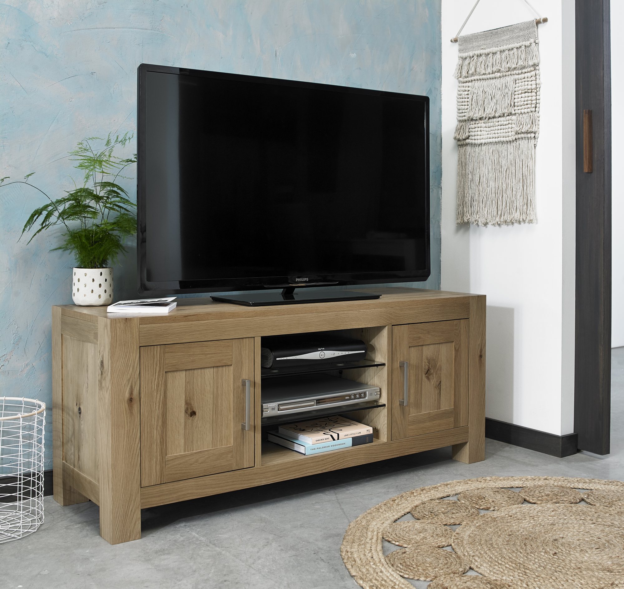 Turin Light Oak Entertainment Unit Living Room Furniture Bentley