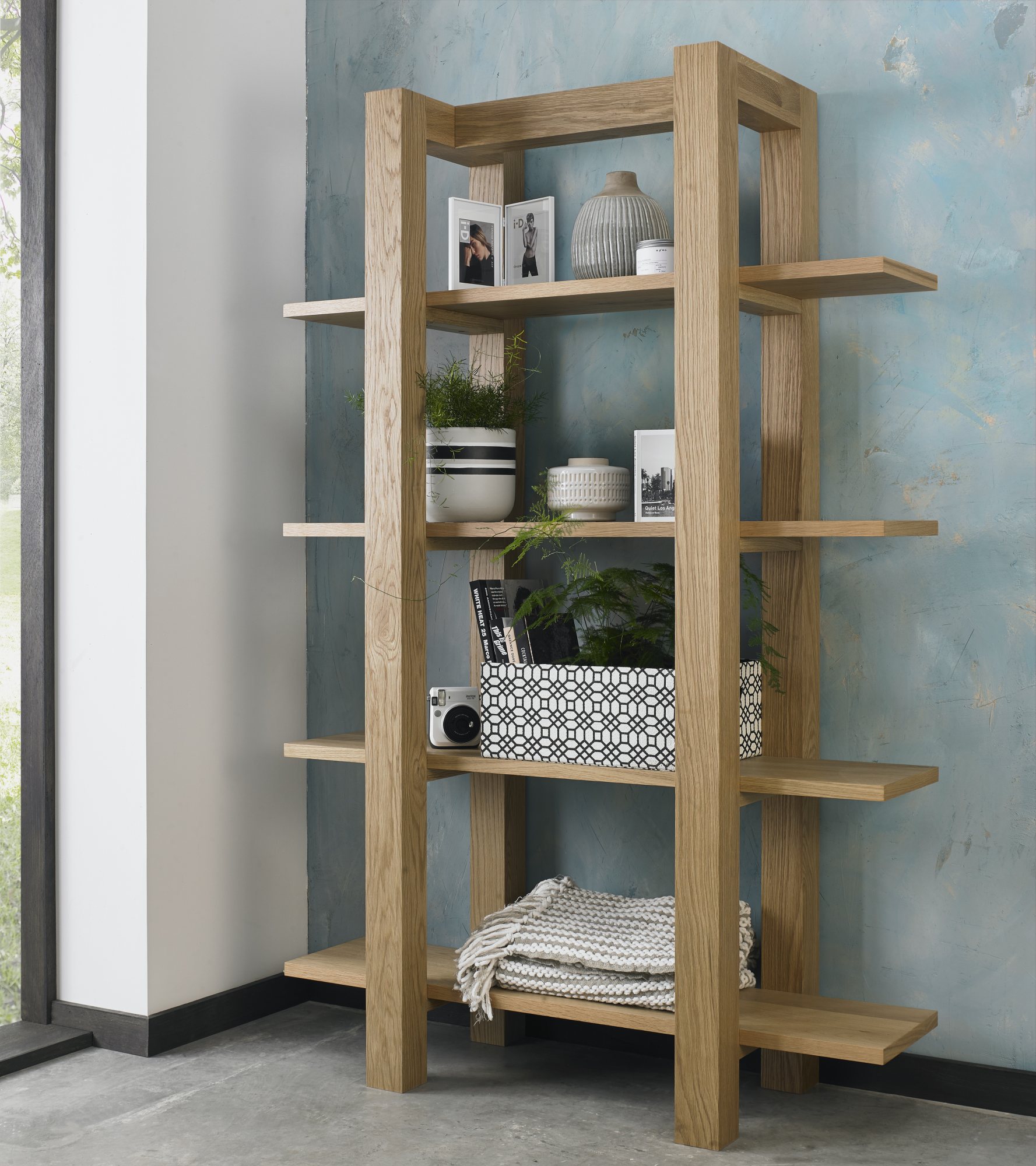 Premier Collection Turin Light Oak Open Shelf Unit - Open ...