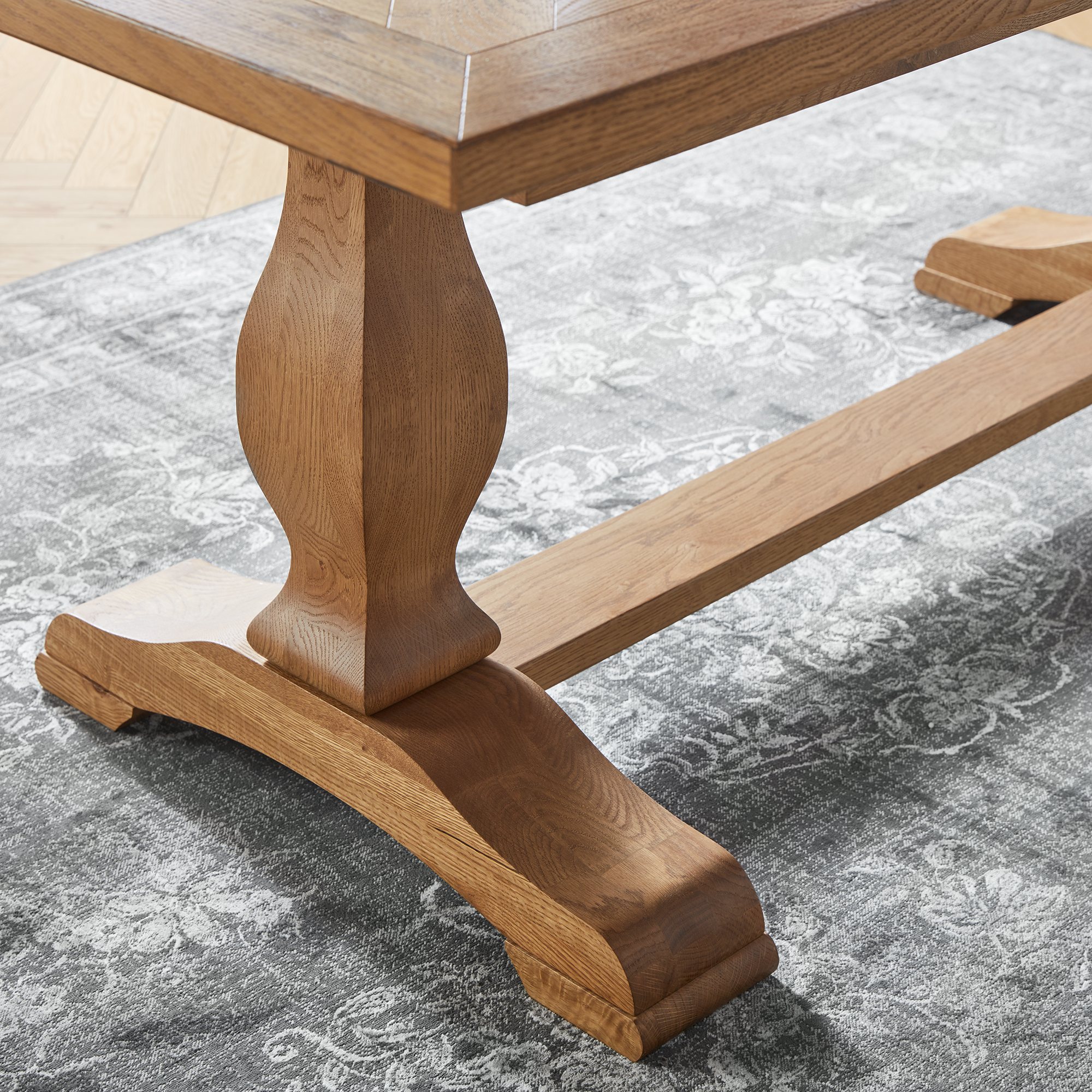 Belgrave Rustic Oak Dining Table 68 Seater Bentley Designs