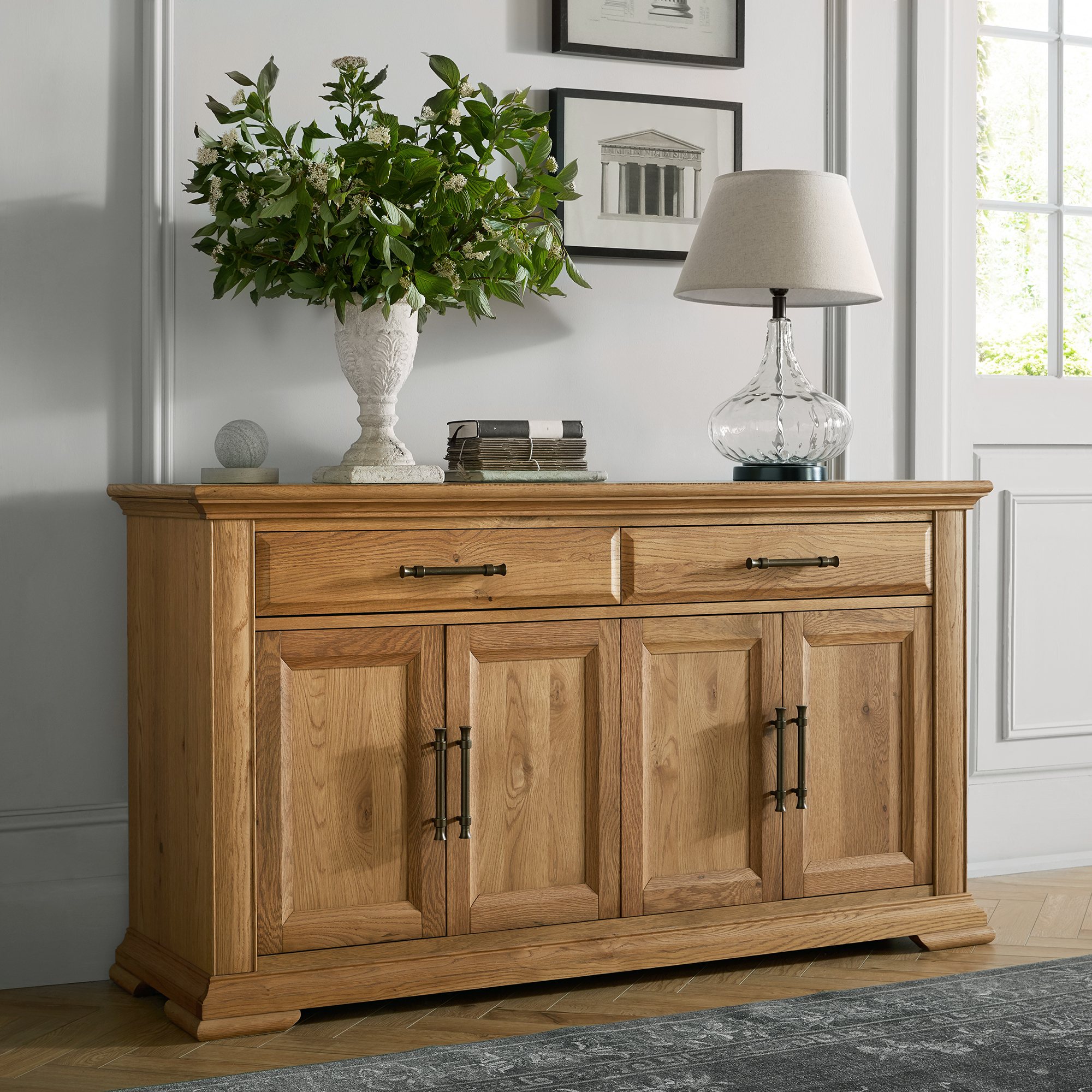 Belgrave Rustic Oak Wide Sideboard Dining Furniture Bentley Designs