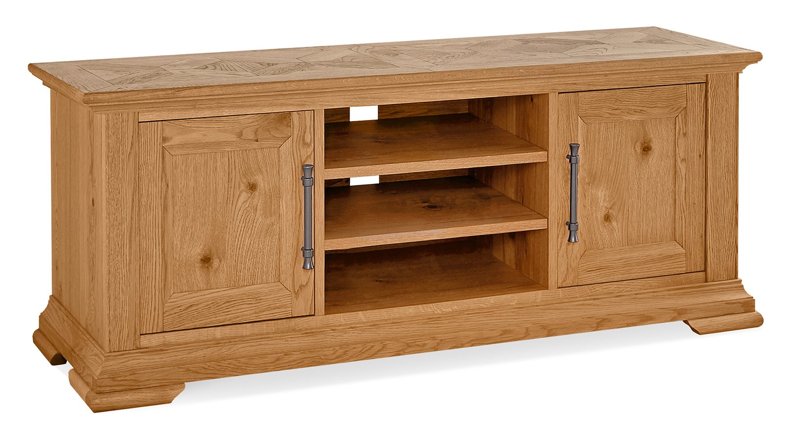 Belgrave Rustic Oak Wide TV Unit | Living Room Furniture - Bentley Designs UK Ltd