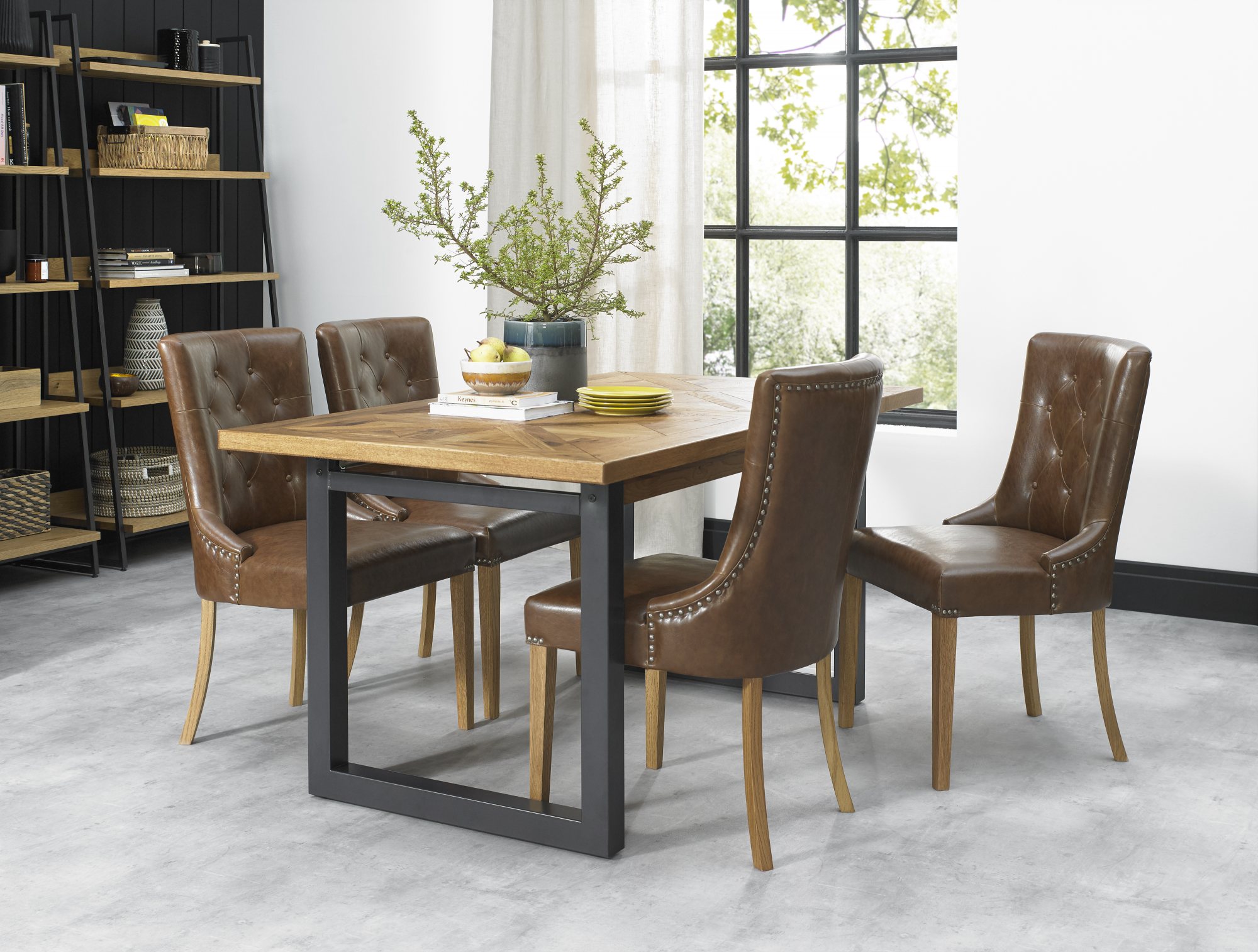 Indus Rustic Oak Dining Table 46 Seater Dining Bentley Designs