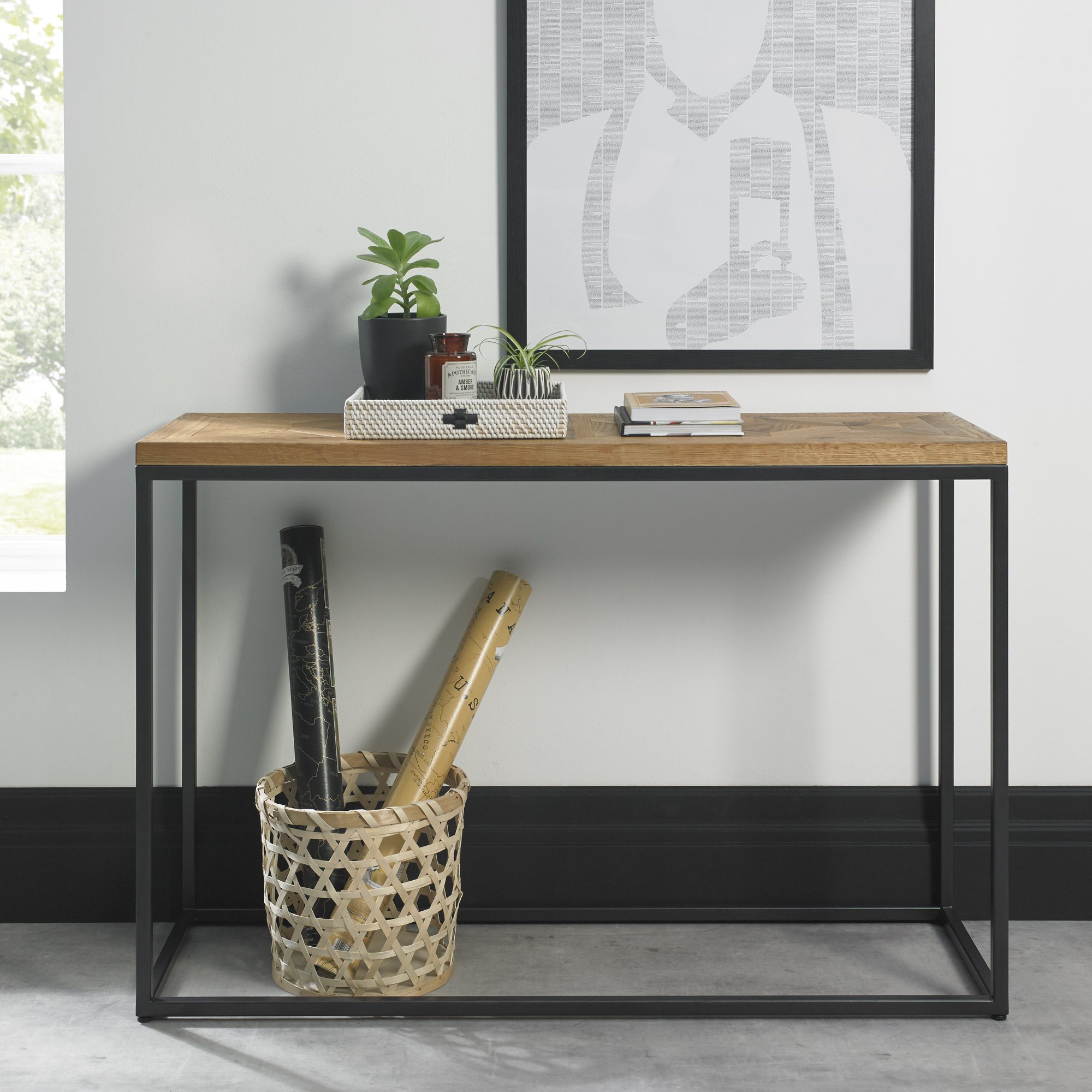 Signature Collection Indus Rustic Oak Console Table Console