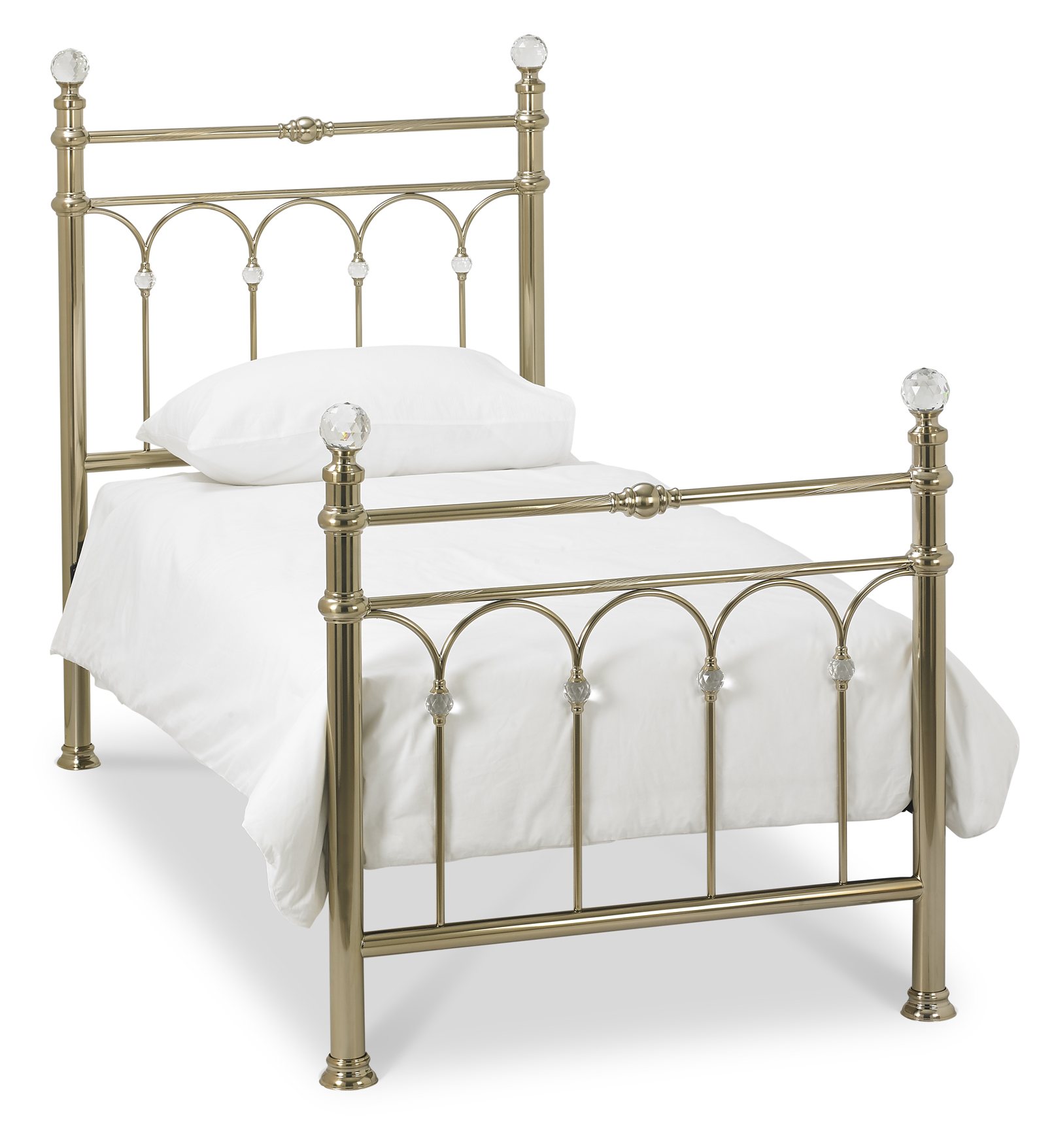 Krystal Champagne Brass Bedstead Size Single Bentley Designs UK Ltd