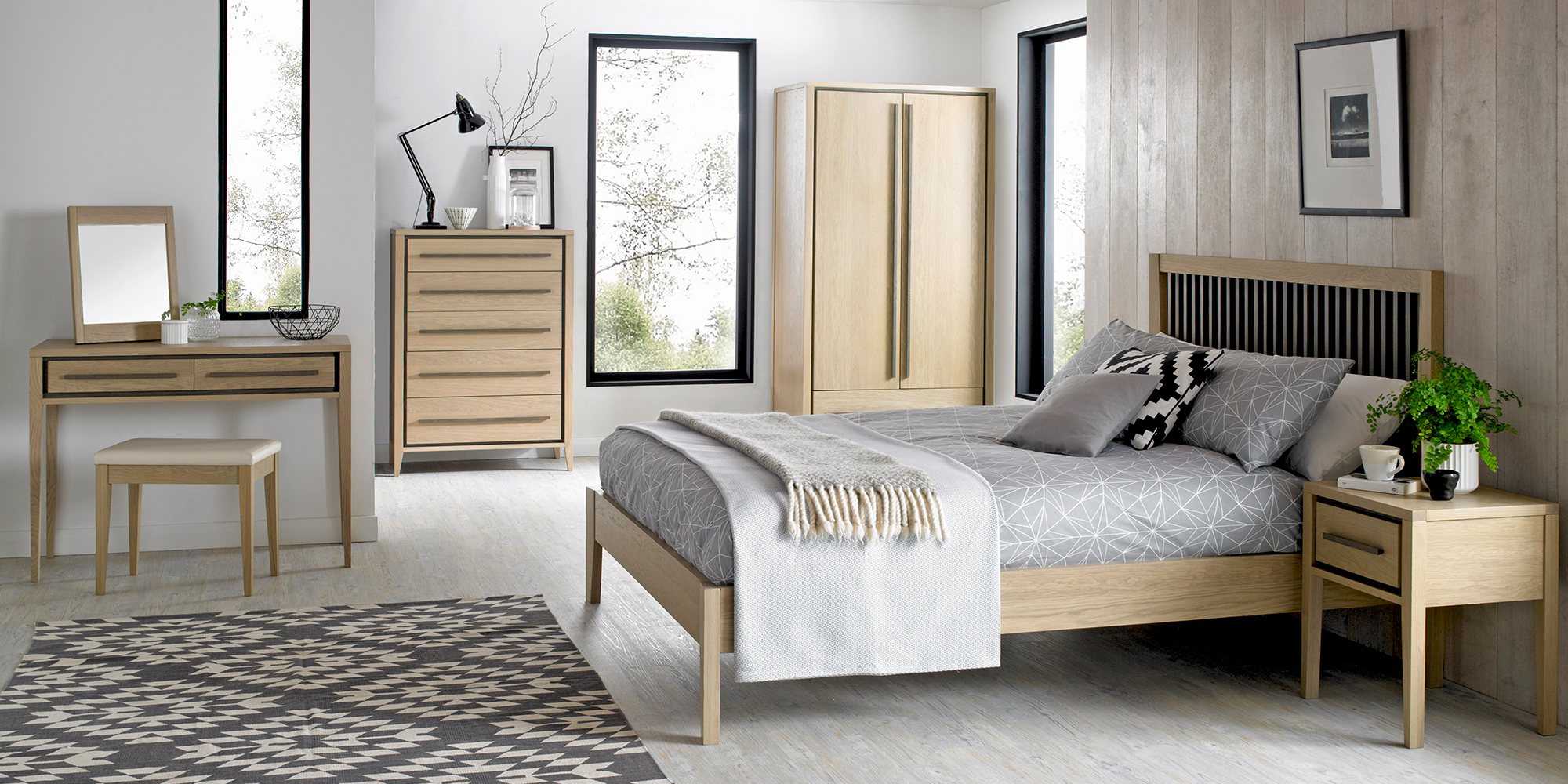 Premier Collection Rimini Aged Oak & Weathered Oak Headboard Double