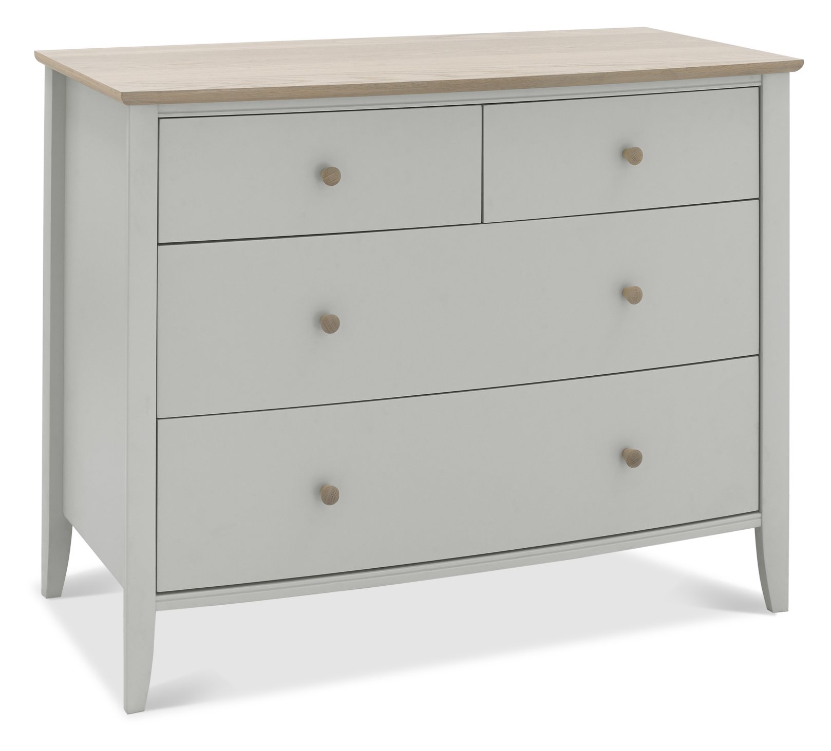 Whitby Scandi Oak & Warm Grey 2+2 Drawer Chest Bedroom Bentley