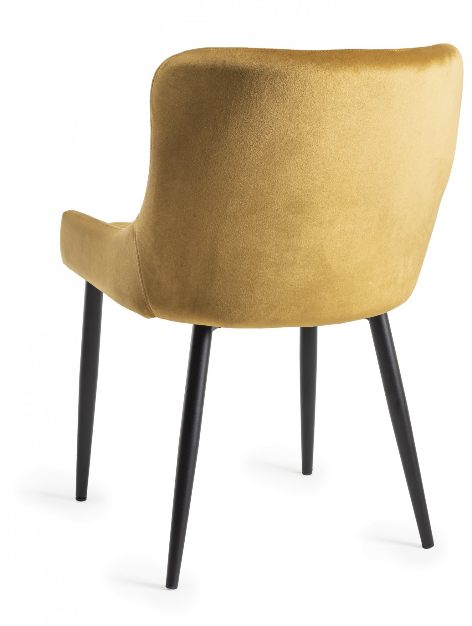 Gallery Collection Cezanne Mustard Velvet Fabric Chairs with Sand